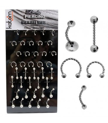 Expositor variado de piercing trenzado - BEL125