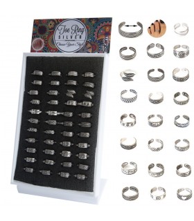 Open silver rings display - AN6
