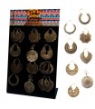 Golden ethnic earrings display - BEG