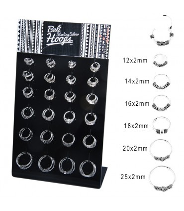 Wide Bali Hoops Display - ARO41