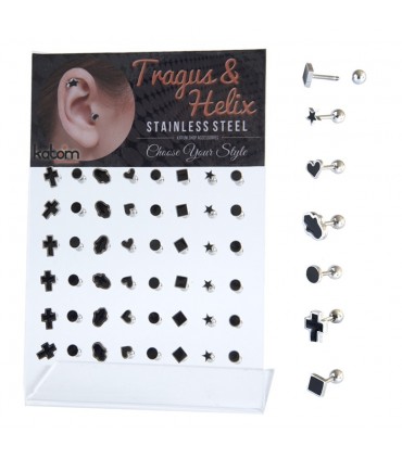 Expositor de Tragus esmaltado negro - HEL-CAR13