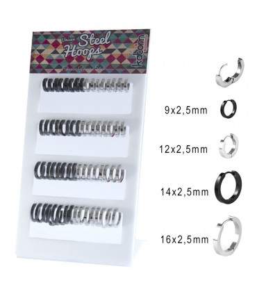 Espositor de aros cuadrados estrechos - ARO38