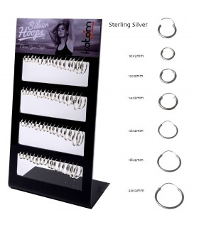 Silver Hoops Display - ARO45MIX2