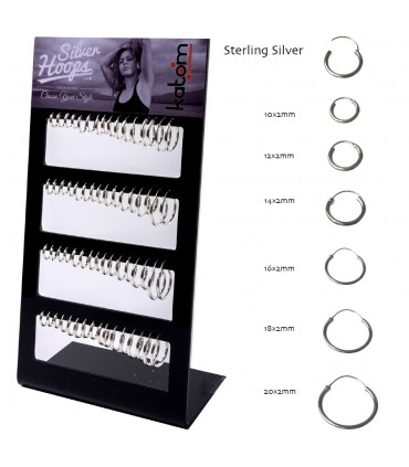Présentoir de cerceaux en argent - ARO45MIX2