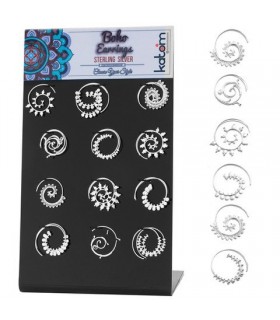 Expositor de pendientes boho de plata espiral - BOHOSILSP