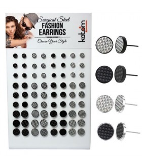 Exhibitor of earrings in steel with carbon fiber- STD4531
