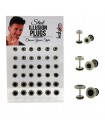 Faux piercing plug en acier avec centre noir - IP1078