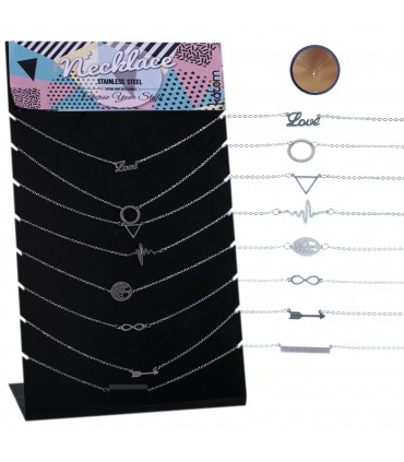 Expositor de collares de acero con motivos- NECST