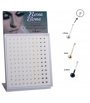 Expositor de piercing de nariz 2 bolas - NB102