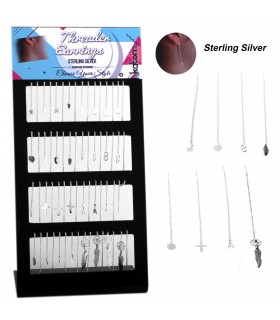 Silver threader earrings display - EC749