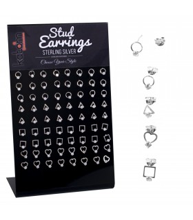 Silver earrings with zirconite display - PEN688
