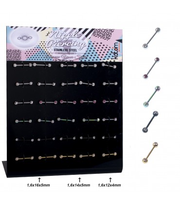 Expositor de piercing para pezón cristal - NPCRYSTAL