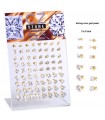 Gold plated zirconite earrings - PEN656GOLD
