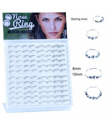 Expositor de aros de plata de nariz - ARN119