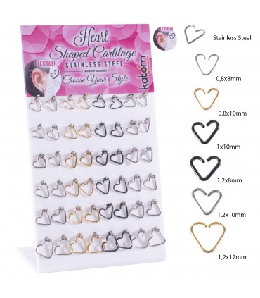 Expositor de Tragus/Helix corazón - TRAHEART