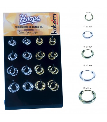 Aros oro y plata anchos - ARO42MIX