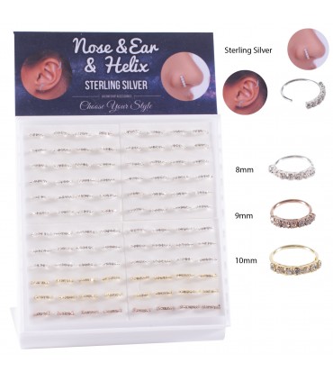 Aro/Nariz/Helix plata con piedras - ARN121
