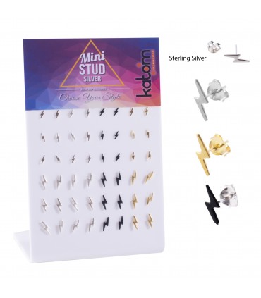 Pendientes plata rayo - PEN540