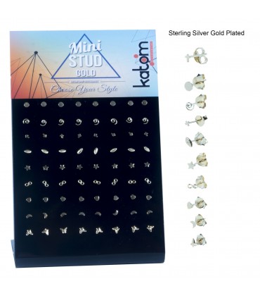 Pendientes mini de plata chapados en oro - MSPG