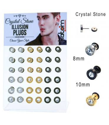 Falsas dilataciones con circonita blanca y greca - IP1089MIX