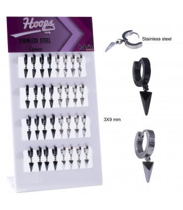 Aros de acero con colgante flecha - HAGS5093