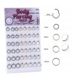 Braided hinged segment/Tragus/Septum 1mm body piercing rings - BP10