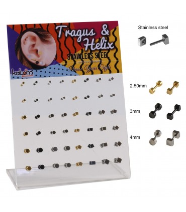 Pendiente/Tragus/Helix cuadrado y redondo - HEL-CAR21
