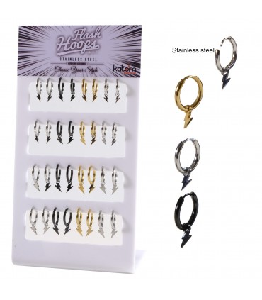 Aros de acero colgante rayo - HOOPSFLASH