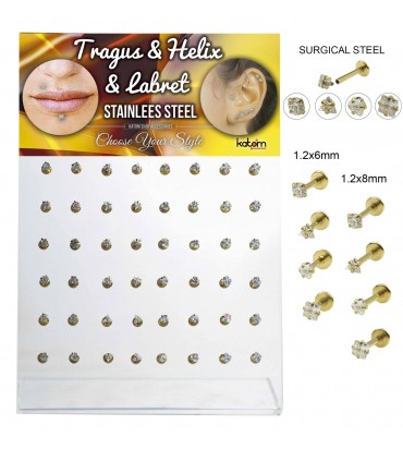 Helix/Tragus/Labret dorado - HEL-CAR20GOLD