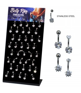 Belly piercing star and heart - BEL92