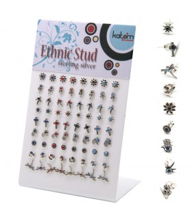 Ethnic silver stud - PEN927