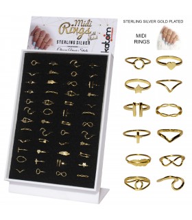 Midi Ring de plata chapado en oro - MR1GOLD