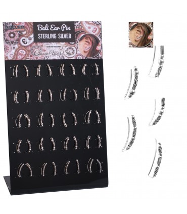 Bali style silver ear pin - EPB