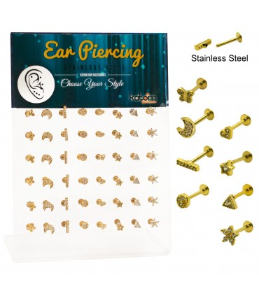 Helix/Tragus de acero dorado - HEL-CAR26GOLD