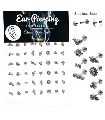 Helix/Tragus étnico con cristal - HEL-CAR28