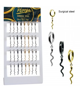 Hoops clicker steel with snake - HOOPASNAKE
