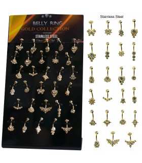 Belly ring gold ethnic display -  BEL99GOLD
