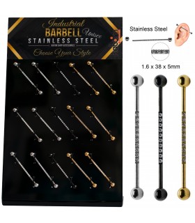 Industrial barbell liso con cristal-INDCRISTAL