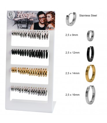 Aros rectangulares clicker colores - ARO38MIX