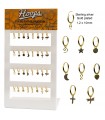 Aros dorados con colgante motivos de plata - ARO23GOLD