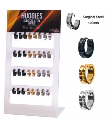 Aros de acero anchos con relieve pirámide - HAGSPIRAM