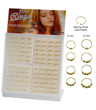 Aros nariz plata chapados en oro - ARN115GOLD