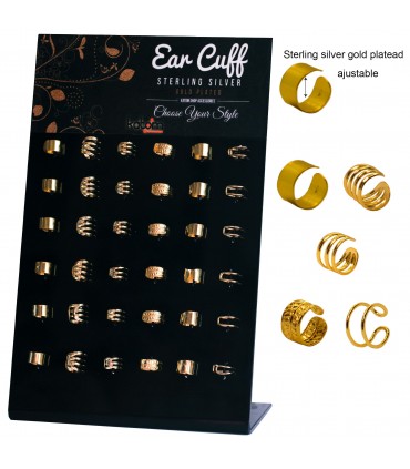 Aro Ear Cuff de plata chapado en oro - EC1GOLD