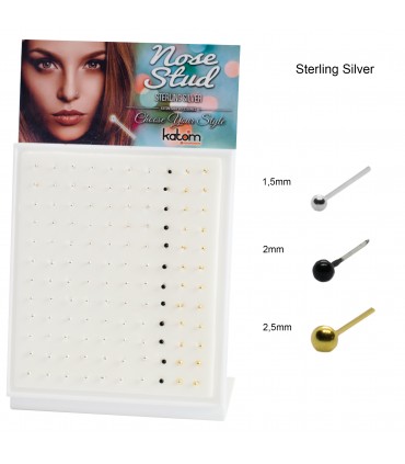 Piercing de plata nariz bola - NS102A