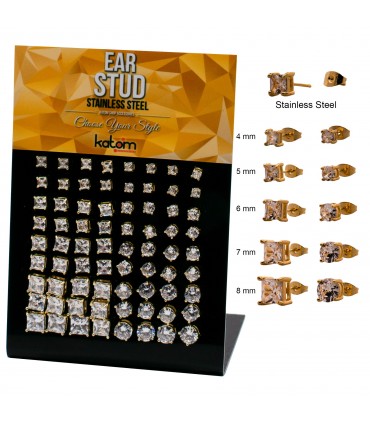 Pendientes CZ dorados - PEN658GOLD