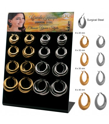 Aros de acero gruesos tipo pirata - ARO1328STEEL