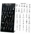 Piercing de ombligo con colgante fantasía acero - BEL180