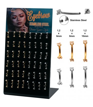 Banana de ceja con circonita blanca - EYE432