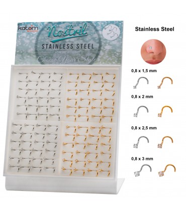 Nostril acero y dorado - NS149