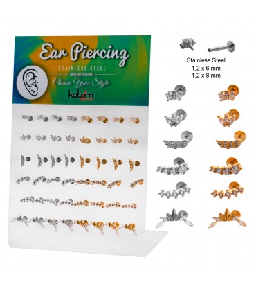 Helix/Tragus curvado circonitas - HEL-CAR53